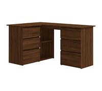 vidaXL Bureau d'angle Bureau d'Étude Table de Travail Organisateur Meuble de Rangement Intérieur Chêne Marron 145x100x76 cm Bois d'Ingénierie