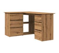 vidaXL Bureau d'angle chêne Artisanal 145x100x76 cm Bois d'ingénierie, Bureau, Bureau d'étude, mobilier de Bureau à Domicile, Bureau d'ordinateur