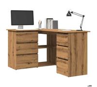 vidaXL Bureau d'angle chêne artisanal 145x100x76 cm Bois d'ingénierie Marron 855963