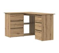 vidaXL Bureau d'angle chêne artisanal 145x100x76 cm Bois d'ingénierie Marron 855963