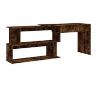 Vidaxl Bureau D'angle Chêne Fumé 200x50x76 Cm Bois D'ingénierie Marron