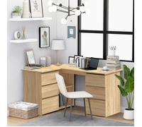 vidaXL Bureau d'angle Chêne sonoma 145x100x76 cm Aggloméré