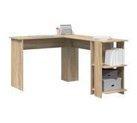 vidaXL Bureau d'angle avec rangement Chêne Sonoma 140 x 113.5 x 75 cm Panneau de particules