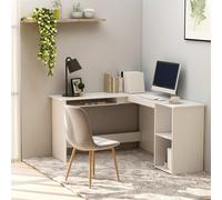 Bureau d'Angle en Forme de L Meuble de Travail Noir Bois d’Ingénierie vidaXL