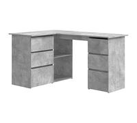vidaXL Bureau d'angle Gris béton 145x100x76 cm Aggloméré