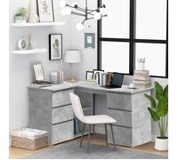 vidaXL Bureau d'angle Gris béton 145x100x76 cm Aggloméré