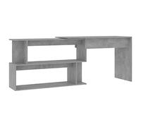 vidaXL Bureau d'angle Gris béton 200x50x76 cm Aggloméré 801102