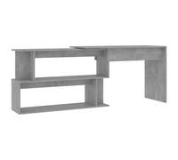 vidaXL Bureau d'angle Gris béton 200x50x76 cm Aggloméré 801102