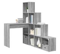 vidaXL Bureau d'angle Gris Sonoma 101,5 x 149,5 x 149,5 cm, Bureau d'angle Moderne, Table compacte pour ordi, Espace de Travail, écriture et Rangement à la Maison