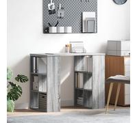 vidaXL Bureau gris 90x50x75 cm – étagères intégrées, bois d'ingénierie, design fonctionnel