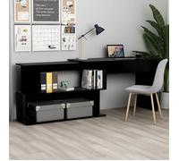 vidaXL Bureau d'angle Noir 200x50x76 cm Aggloméré Noir G