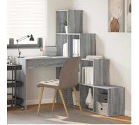vidaXL Bureau d'angle Sonoma gris 101,5 x 149,5 x 149,5 cm (3337246)