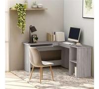 vidaXL Bureau d'angle Sonoma – Bois d'ingénierie 120x140x75 cm – Gris