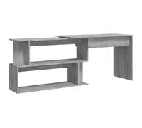 Vidaxl Bureau D'angle Sonoma Gris 200x50x76 Cm Bois D'ingénierie Marron