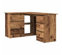 vidaXL Bureau d'angle vieux bois 145x100x76 cm bois d'ingénierie 855962