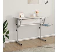 vidaXL Bureau d'artisanat blanc et gris 110x53x(58-87) cm 340928