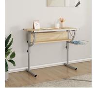 vidaXL Bureau d'artisanat chêne sonoma et gris 110x53x(58-87) cm 340930