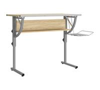 Bureau d'Artisanat Table Rangement Chêne Sonoma et Gris Bois d'Ingénierie vidaXL