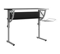 vidaXL Bureau d'artisanat noir et gris 110x53x(58-87) cm