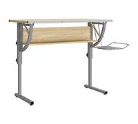 vidaXL Bureau d'artisanat chêne sonoma et gris 110x53x(58-87) cm 340930