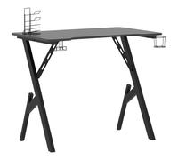 Vidaxl Bureau De Jeu Avec Pieds En Forme De Y Noir 90x60x75 Cm Noir