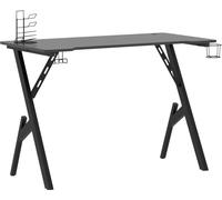 vidaXL Bureau de jeu avec piètement en Y noir et rouge 110x60x75 cm