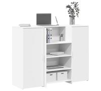 vidaXL Bureau de réception blanc 135x50x103,5 cm en bois d'ingénierie