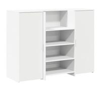 vidaXL Bureau de réception Blanc 135x50x103,5 cm Bois d'ingénierie, comptoir de réception, réception de Salon, comptoir de Bar de réception, réception