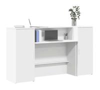 vidaXL Bureau de réception Blanc 180x50x103,5 cm Bois d'ingénierie