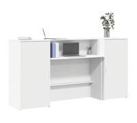 vidaXL Bureau de réception 3324214 Blanc 200x50x103,5 cm en bois d'ingénierie