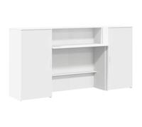 vidaXL Bureau de réception 3324214 Blanc 200x50x103,5 cm en bois d'ingénierie