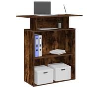 vidaXL Bureau de réception chêne fumé 100x40x104 cm bois d'ingénierie, comptoir de réception, réception de salon, comptoir 859055