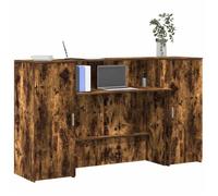 vidaXL Bureau de réception chêne fumé 180x50x103,5cm bois d'ingénierie, comptoir de réception, réception de salon, comptoir 3324209