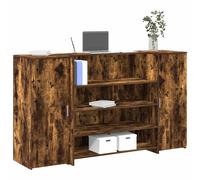 Vidaxl Bureau De Réception Chêne Fumé 180x50x103,5cm Bois D'ingénierie Multicolore