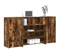 vidaXL Bureau de réception chêne fumé 200x50x103 5cm bois d'ingénierie comptoir de réception réception de salon comptoir 3324182