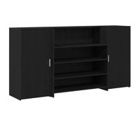 vidaXL Bureau de réception Chêne Noir 200x50x103,5 cm Bois d'ingénierie