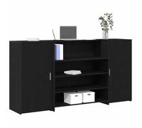vidaXL Bureau de réception Chêne Noir 200x50x103,5 cm Bois d'ingénierie