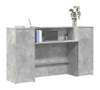 Vidaxl Bureau De Réception Gris Béton 180x50x103,5cm Bois D'ingénierie Multicolore