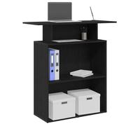 vidaXL Bureau de réception noir 100x40x104 cm bois d'ingénierie, comptoir de réception, réception de salon, comptoir de bar 859052