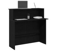 vidaXL Bureau de réception 859025 – Noir, bois d'ingénierie 100x50x103,5 cm