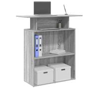 vidaXL Bureau de réception sonoma gris 100x40x104 cm bois ingénierie, comptoir de réception, réception de salon, comptoir de 859056