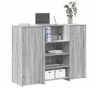 Vidaxl Bureau De Réception Sonoma Gris 135x50x103,5 Cm Bois Ingénierie Multicolore
