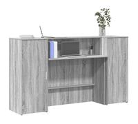 vidaXL Bureau de réception sonoma gris 180x50x103,5 cm bois ingénierie, comptoir de réception, réception de salon, comptoir 3324210