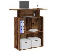 vidaXL Bureau de réception vieux bois 100x40x104 cm bois d'ingénierie, comptoir de réception, réception de salon, comptoir 859058