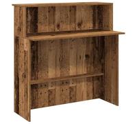 vidaXL Bureau de réception Vieux Bois 100x50x103,5cm Bois d'ingénierie, comptoir de réception, réception de Salon, comptoir de Bar de réception