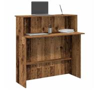 vidaXL Bureau de réception vieux bois 100x50x103,5cm bois d'ingénierie, comptoir de réception, réception de salon, comptoir 859031