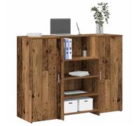 vidaXL Bureau de réception vieux bois 135x50x103,5cm bois d'ingénierie, comptoir de réception, réception de salon, comptoir 3324194