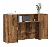 vidaXL Bureau de réception vieux bois 180x50x103,5cm bois d'ingénierie, comptoir de réception, réception de salon, comptoir 3324212