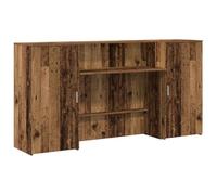 vidaXL Bureau de réception Vieux Bois 200x50x103,5cm Bois d'ingénierie, comptoir de réception, réception de Salon, comptoir de Bar de réception