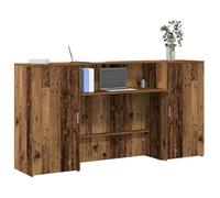 vidaXL Bureau de réception vieux bois 200x50x103,5cm bois d'ingénierie, comptoir de réception, réception de salon, comptoir 3324221